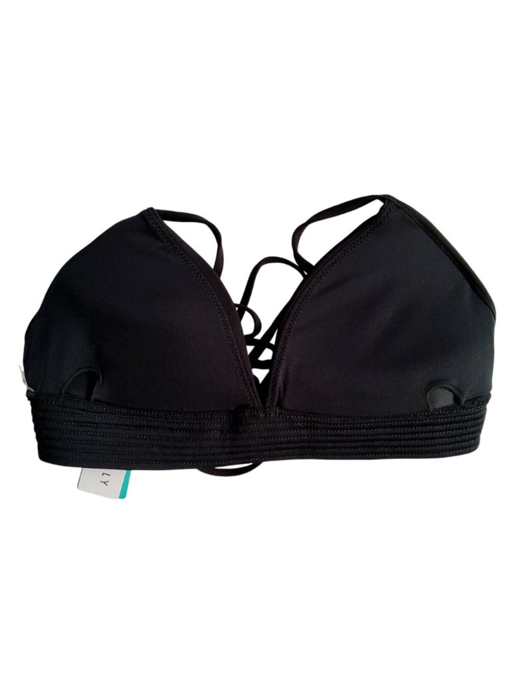 Seafolly Womens Black Bikini Bra Top Strappy back design Size 16 Nylon Elastane - Picture 3 of 8
